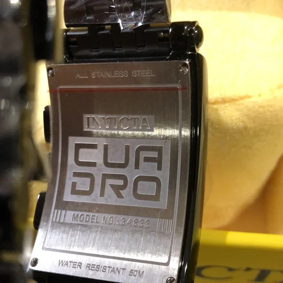 Invicta Cuadro watch Quartz multifunction black dial watch with box & outer box - Picture 9 of 14